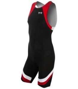 TYR - trisuit carbon cu fermoar pe spate - negru rosu