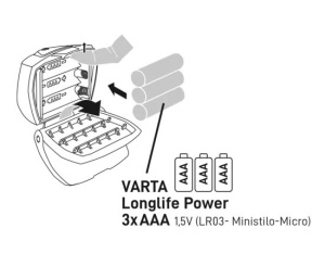 Varta - lanterna frontala Outdoor Sports H20 PRO, l umina alba-rosie - 3x baterii AAA incluse - 200 lumeni - Img 9