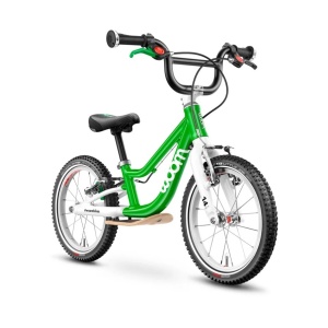 Woom - bicicleta copii 14" Woom 1 Plus, varsta recomandata 3-4.5 ani (95-110cm) - 4.2kg - verde intens sky alb - Img 3