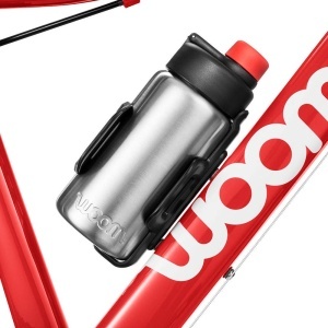 Woom - set suport bidon bicicleta copii si bidon metalic Glug - gri argintiu negru - Img 3