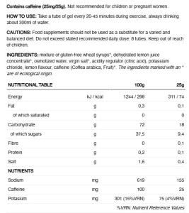 226ers - gel energie - Bio Energy Gel - 25mg caffeine - lamaie - 25gr - Img 2