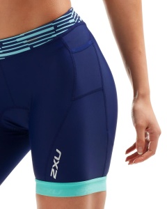 2XU - Pantaloni sport pentru femei - Tri Short Active W - negru turcoaz - Img 4