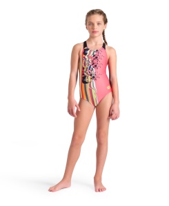 Arena - costum baie intreg pentru fete - Palette Swim Pro Back - Calypso Coral I Black - Img 4