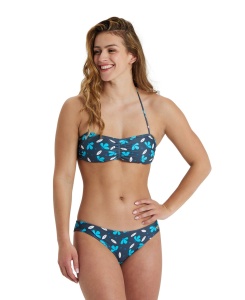 Arena - costum inot femei 2 piese - Bikini Bandeau Allover - Asphalt I Multi
