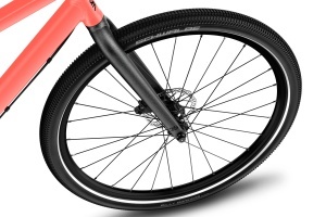 Bicicleta copii Woom 6 Explore cu roti 26" Neon Coral - Img 7