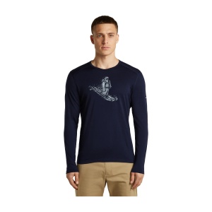 Bluza Barbati Icebreaker Merino 200 Oasis Ls Crewe Skiingyeti Dk Loden Navy