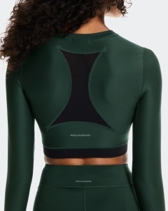 Bluză crop On Train Long Sleeve Crop W | antrenament - Obsidian - Img 3