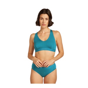 Bustiera Femei Icebreaker 125 Cool-Lite Sprite Racerback Bra Topaz