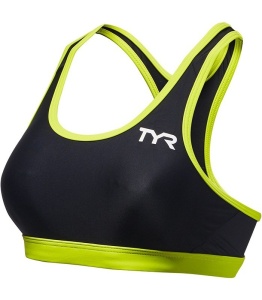 Bustieră triatlon TYR Competitor Racerback damă - negru cu verde lime