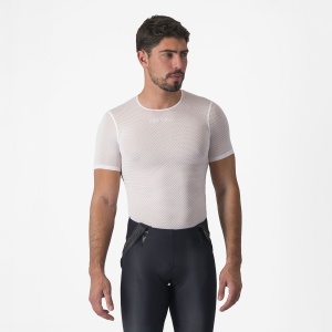 Castelli - bluza de corp cu maneca scurta - Pro Mesh 2.0 Short Sleeve - 15-28 gr C - alb