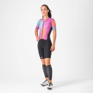 Castelli - costum triatlon cu maneca scurta - PR 2 W Speed Suit - negru | portocaliu - Img 7