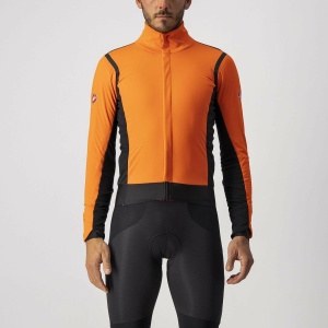 Castelli - jacheta ciclism de iarna Alpha Ros 2 Gore-Tex Infinium wind stopper - portocaliu negru - Img 1