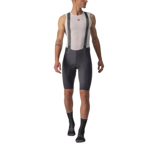 Castelli - Pantaloni ciclism scurti cu bretele Free Aero RC bibshorts - gri antracit