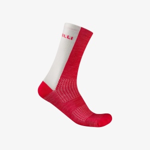 Castelli - sosete ciclism - Castelli Logo 18 Merino Sock - albastru belgian/steel fade - LXL - 40-43 - Img 1
