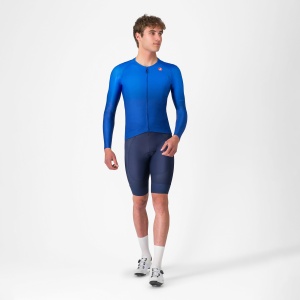 Castelli - tricou ciclism maneca lunga tailored fit cu protectie solara - Upf Long Sleeve Jersey - albastru azzurro - Img 6