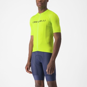 Castelli - tricou ciclism maneca scurta regular fit - Prologo Lite Jersey - 16-38 gr C - verde lime | verde inchis - Img 3