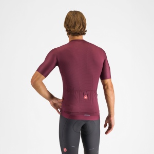 Castelli - tricou ciclism maneca scurta tailored fit - Espresso Jersey - 18-35 gr C - bordo | argintiu - Img 2