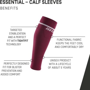 CEP - compresie gamba - Essential Calf Sleeves - Visiniu cardio cherry - Img 2