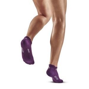 CEP - Sosete de compresie femei model sub glezna The Run Socks No Show W socks - mov inchis gri - Img 4