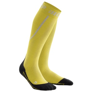 CEP - Sosete de compresie pentru femei alergare iarna Winter Run Socks - galben negru - Img 2