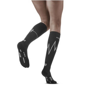 CEP - Sosete de compresie pentru femei Heartbeat Woman Tall comp - negru alb dark clouds - Img 5