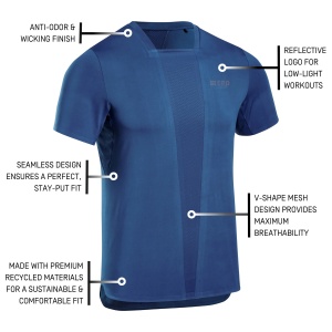 CEP - Tricou cu maneca scurta barbati The Run Shirt - albastru - Img 11