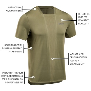 CEP - Tricou cu maneca scurta barbati The Run Shirt - verde inchis maslina - Img 9