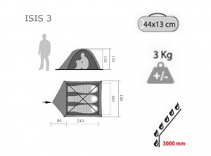 Cort Freetime Isis 3,albastru, 3 persoane, 300 x 180 cm - Img 3