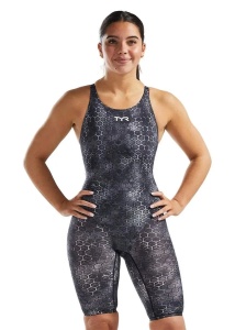 Costum înot întreg femei TYR Thresher Open Back Akurra - negru | rezistent clor - Img 4