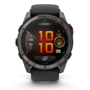 Garmin - fenix 8 AMOLED Sapphire - 47 mm - Titanium with Spark Orange | Graphite Silicone Band - Img 24