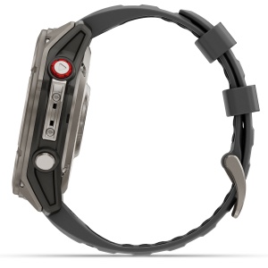 Garmin - fenix 8 Pro 51mm - smartwatch premium AMOLED Sapphire - ramă argintie din titanium si curea din silicon neagră-gri - Img 4