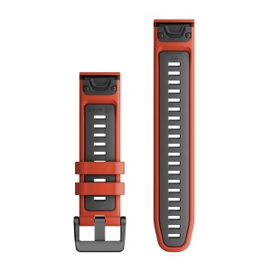 Garmin QuickFit 22 - curea silicon - rosu Flame|gri - Img 2