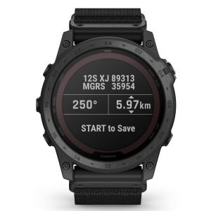 Garmin - Tactix 7 PRO Ballistics Sapphire Solar ceas multisport cu GPS - ramă neagră Titanium DLC și curea din silicon neagră + nailon