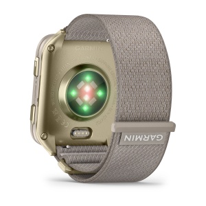 Garmin Venu® X1 | Soft Gold cu spate din titan și curea din nailon French Gray - Img 7