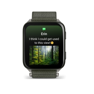 Garmin - Venu X1 - smartwatch cu GPS și AMOLED - Moss cu spate din titan argintiu și curea din nailon ComfortFit Moss - Img 3