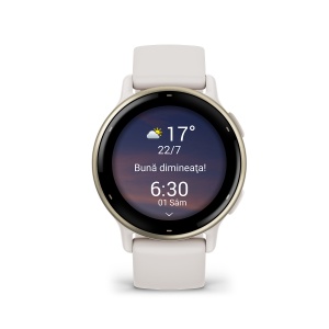 Garmin - Vivoactive 5 smartwatch cu GPS și AMOLED - ramă Cream Gold - carcasă Ivory şi bratara din silicon - Img 3