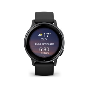 Garmin - Vivoactive 5 smartwatch cu GPS și AMOLED - ramă gri slate din aluminiu - carcasă neagră şi bratara din silicon - Img 3