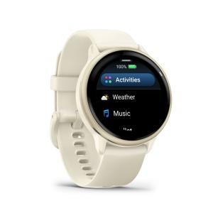 Garmin - vivoactive 6 smartwatch cu GPS și AMOLED - ramă lunar gold - carcasă lunar şi bratara din silicon Bone - Img 3