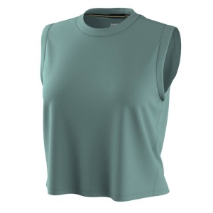 Maieu sport Smartwool Active Ultralite Crop Tank - turcoaz Dusty Teal - Merino + TENCEL™ - Img 3