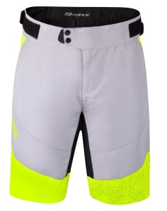 Pantaloni scurti Force Storm pana la talie cu bazon, gri/fluo