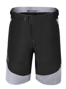 Pantaloni scurti Force Storm pana la talie cu bazon, negru/gri M