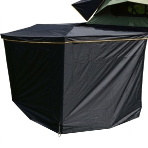 Set marchiză auto cu anexă cort CampTalk, 270° cm, 5 m², închis complet cu podea inclusă, impermeabil, montaj rapid, compatibil cu orice mașină cu bare transversale sau roof rack