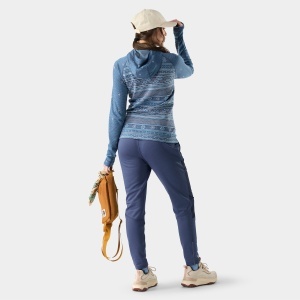 Smartwool - hanorac - Classic Thermal Merino Base Layer 1/2 Zip Hoodie W - Nightfall Fair Isle Fun - L - Img 2