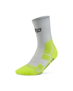 Șosete compresie CEP Hiking Mid Cushion - gri/verde acid | drumeții