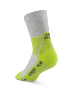 Șosete compresie hiking CEP Hiking Light Cushion Mid Cut - gri/verde lime - Img 2