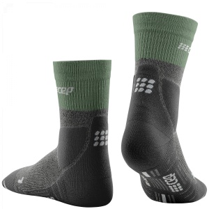 Sosete compresie hiking CEP Light Merino Mid Cut - verde/gri | antivezicule - Img 2