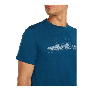 Tricou Barbati Icebreaker Merino 150 Tech Lite The Peaks Albastru - Img 4