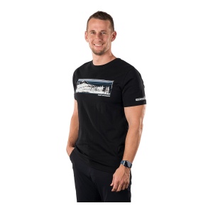 Tricou Barbati Northfinder Hiking From Organic Cotton Bartolom Black - Img 2