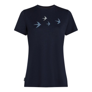 Tricou Femei Icebreaker 150 Tech Lite Bird Transit Navy - Img 6