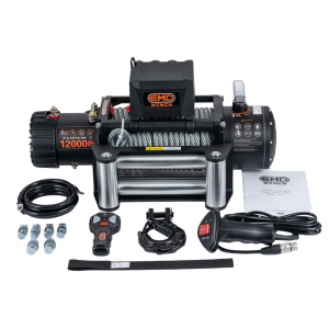 Troliu electric auto EMD Winch 12000lbs (5443kg), 12V, cablu otel, 26m, raport 265:1 - Img 1